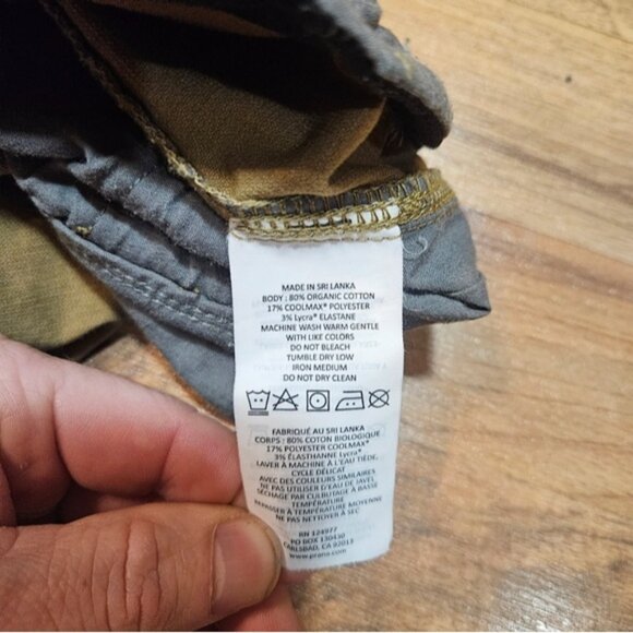 prAna Breathe Straight Fit Pants Men’s Khaki Organic Cotton Coolmax - Picture 8 of 11